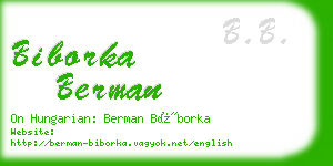 biborka berman business card
